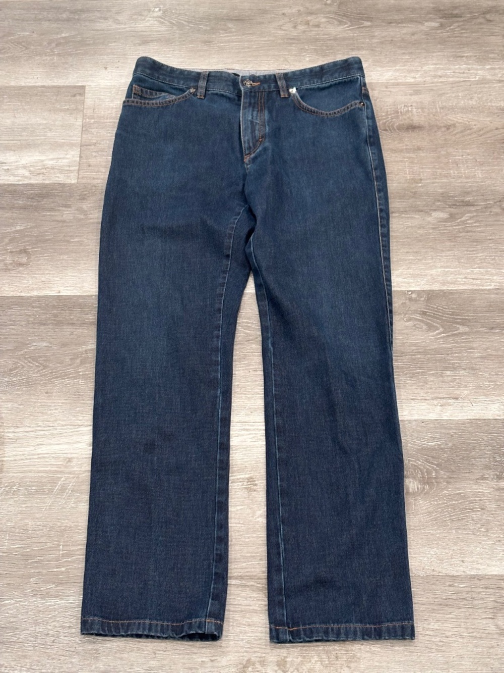 Ermenegildo Zegna Jeans Mens 33x31 Cotton Denim Straight Leg Slim Indigo Italy